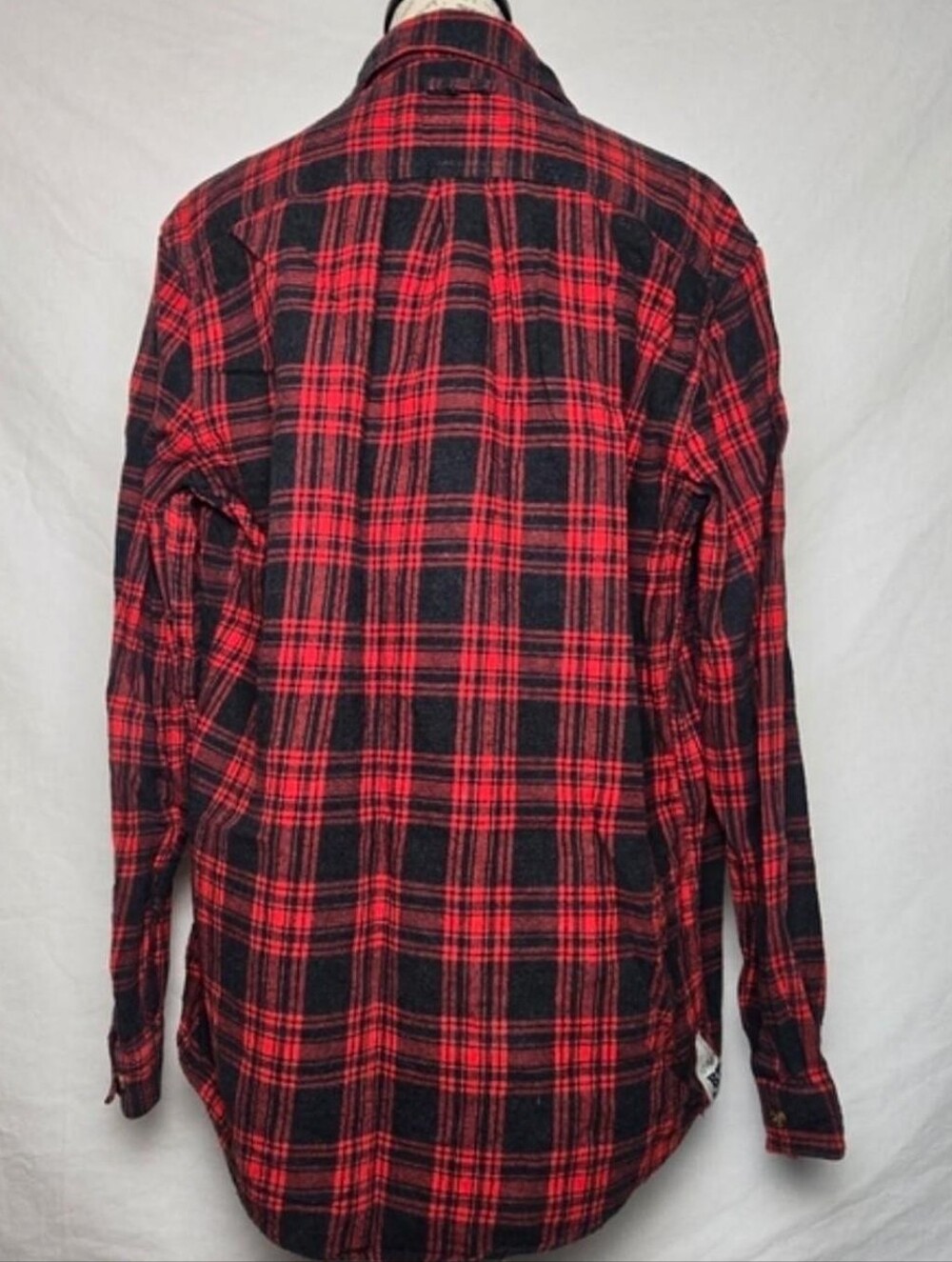 Boston Traders Plaid Flannel Button-Up Shirt Red Black | Vintage Since 1986 | S - Picture 2 of 5